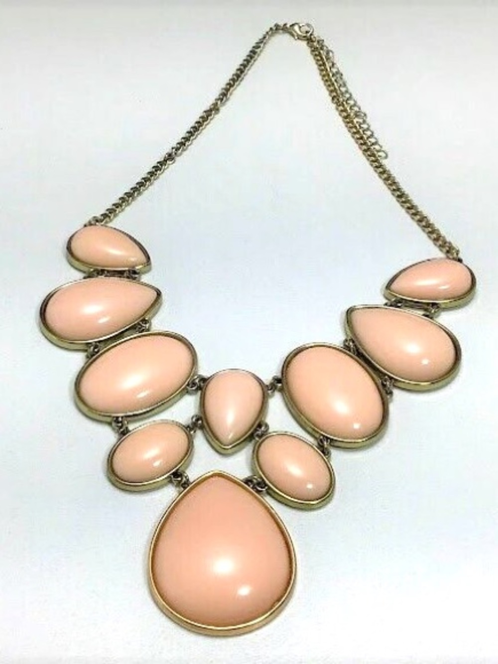 Gift with any matching dress - Big & Beautiful Pale Peach Bubble T Necklace